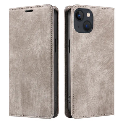 Magnetic flip phone case cover in seven colours for iPhone models with TPU and leather construction