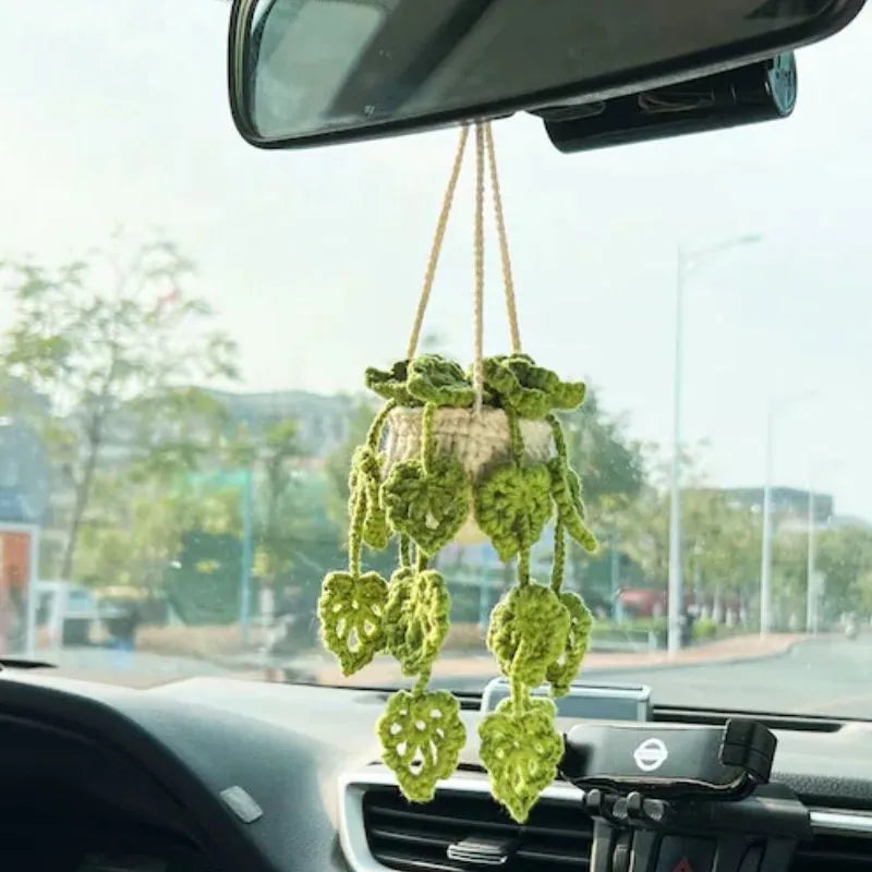 Rectangular chemical fibre car rearview mirror pendant in six colour options
