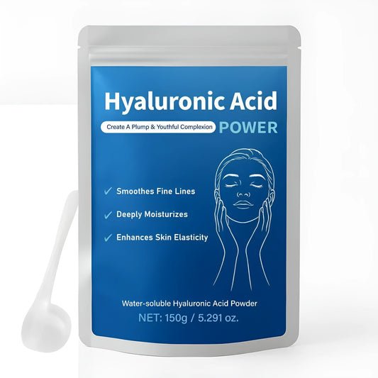150g hyaluronic acid powder in container for DIY skincare formulation