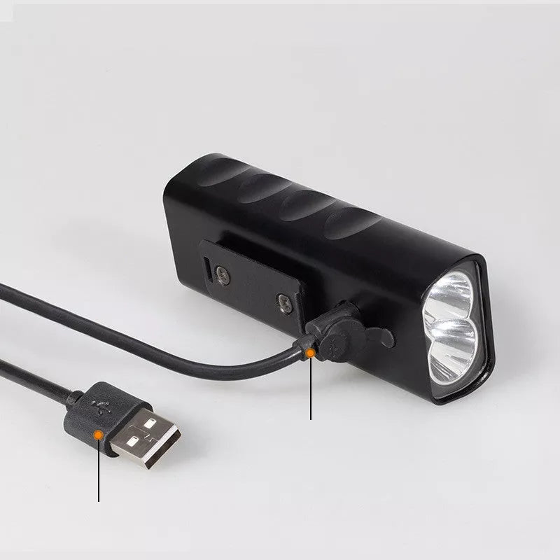 Rechargeable super bright bike headlight for night riding with 500m range and waterproof design