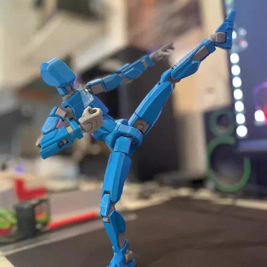 Versatile multi-jointed robotic action figure with customizable posing and design capabilities