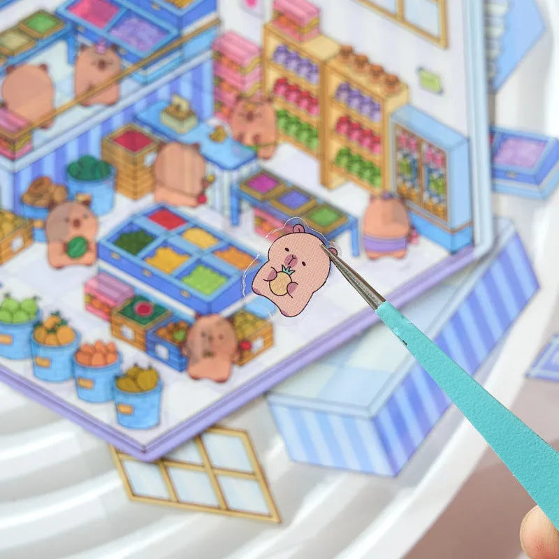 Capabala pre-cut landscaping hand account stickers in eight shop-themed colours on a white background.