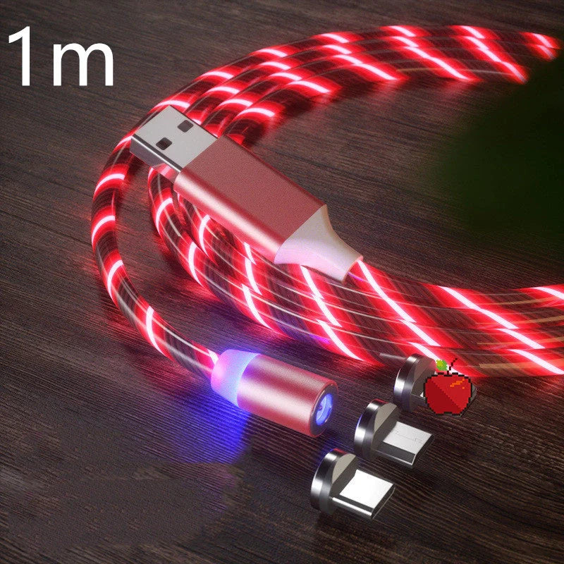 Magnetic Charging Cable Streamer in blue, red, green, and colorful options