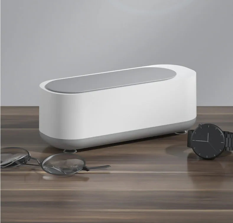 Off-white ultrasonic cleaning machine with stainless steel tank for jewellery and glasses