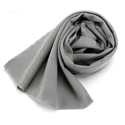 Microfiber cooling towel in blue, 30x90 cm size, for instant chill during gym and running with UPF 50 protection