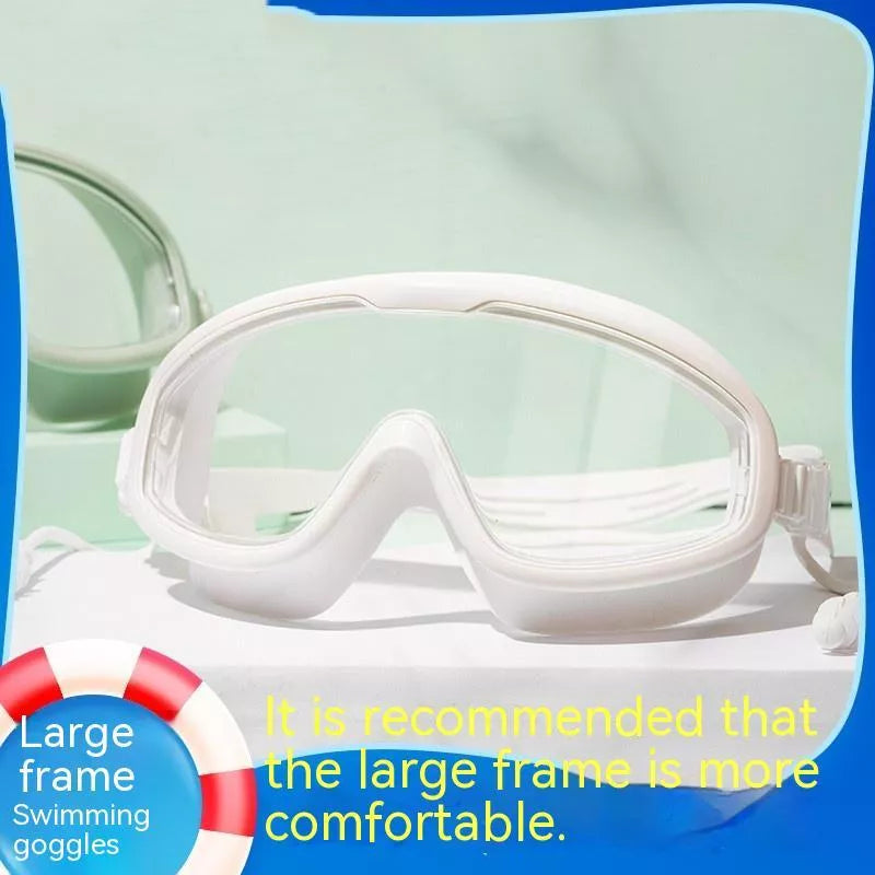 Large frame waterproof anti-fog HD swimming goggles for adults in multiple colors
