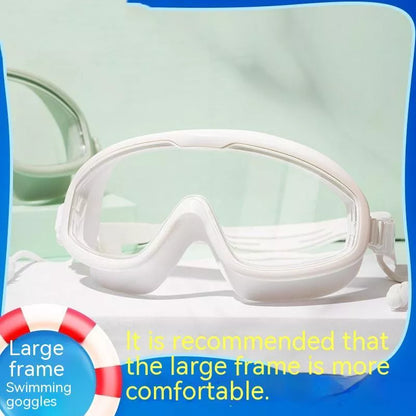Large frame waterproof anti-fog HD swimming goggles for adults in multiple colors