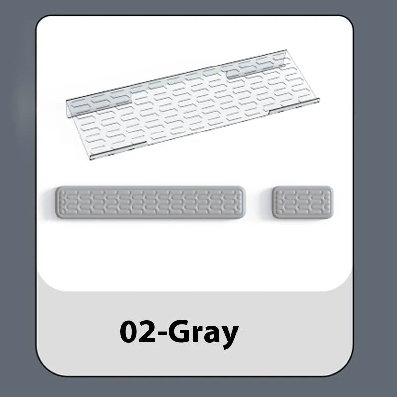 Double-sided memory foam keyboard and mouse desk pad set with gel wrist support pillow.