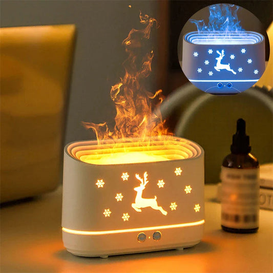 Soothing Flame Humidifier with Adjustable Flame Effect and Essential Oil Diffusion Capabilities