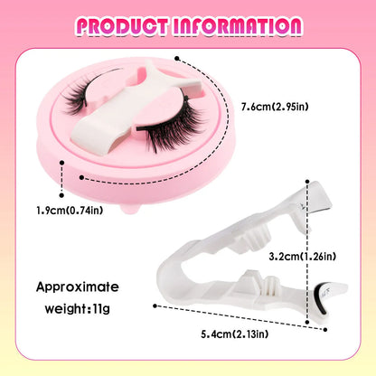 Reusable waterproof glue-free false eyelashes set with artificial fibre construction