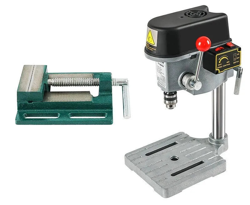 Mini bench drill milling machine with steel construction and chuck for drilling bits