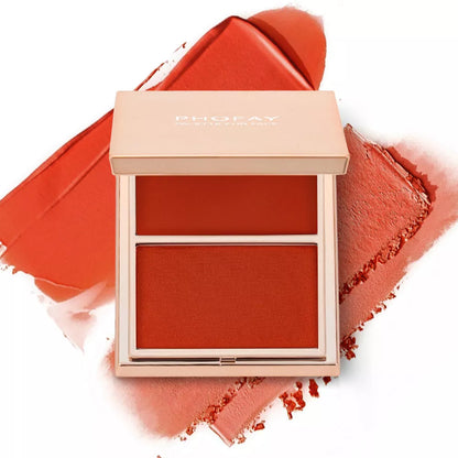 PHOFAY Double-Take Cream & Powder Blush Duo for natural contouring and highlighting