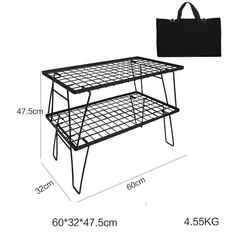 Iron folding table for outdoor camping and picnics, foldable design with durable iron construction