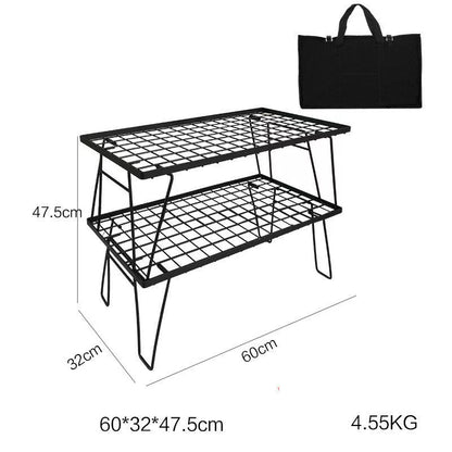 Iron folding table for outdoor camping and picnics, foldable design with durable iron construction