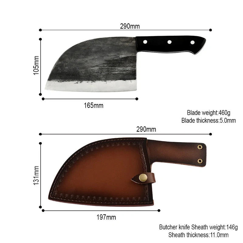 Premium stainless steel butcher knife with a wooden handle, perfect for home chefs who want to elevate their cooking experience.