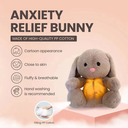 Soothing Breathing Bunny Plush Toy with Calming Lights, Sounds, and Rhythmic Motion to Comfort and Relax Newborns