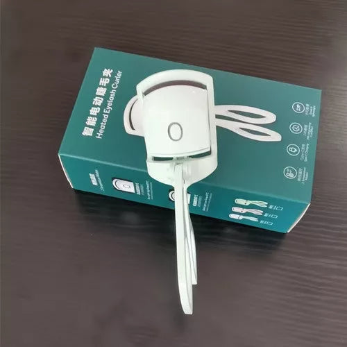 Electric Heating Eyelash Curler in white, pink, and green colors for safe, effective lash curling