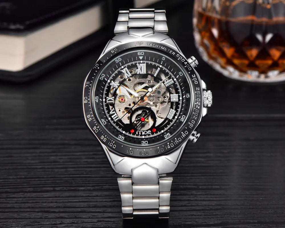 Men's MCE mechanical watch with explosion-proof case in one of four available colours.