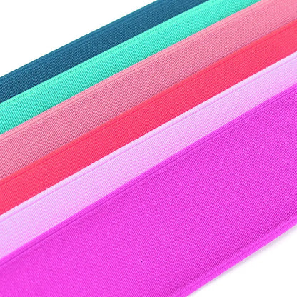 5cm wide fashion colour elastic band in ten colours including black, brown and royal blue