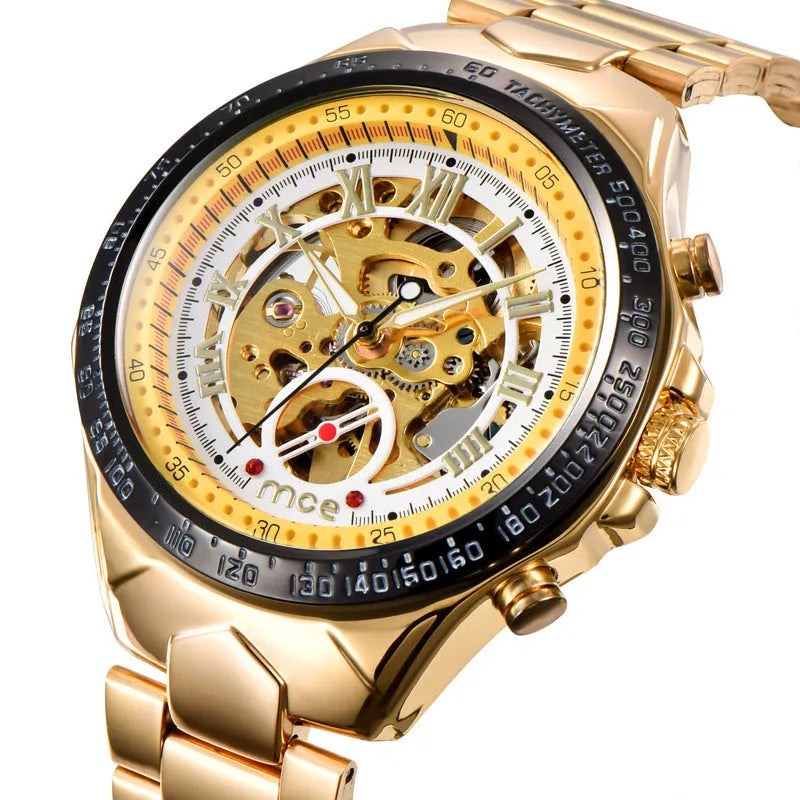 Men's MCE mechanical watch with explosion-proof case in one of four available colours.