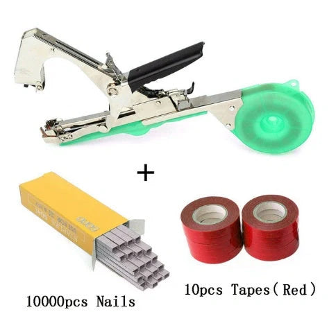 Garden Branch Binding Tool with plastic tape for efficient plant tying