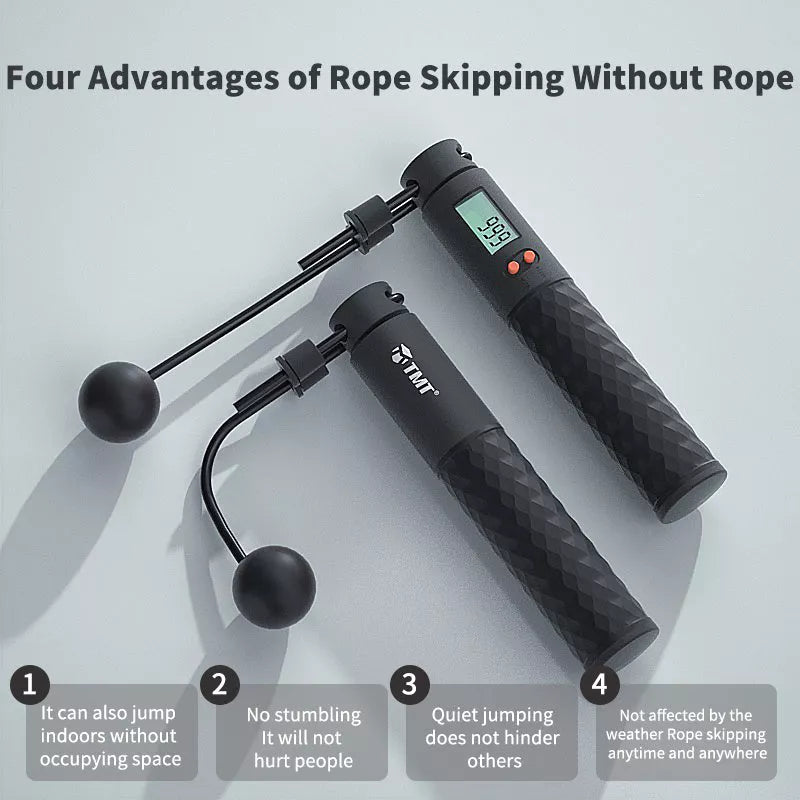 TMT Electronic Wireless Skipping Rope with digital counter and non-slip handle