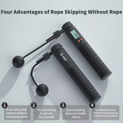 TMT Electronic Wireless Skipping Rope with digital counter and non-slip handle