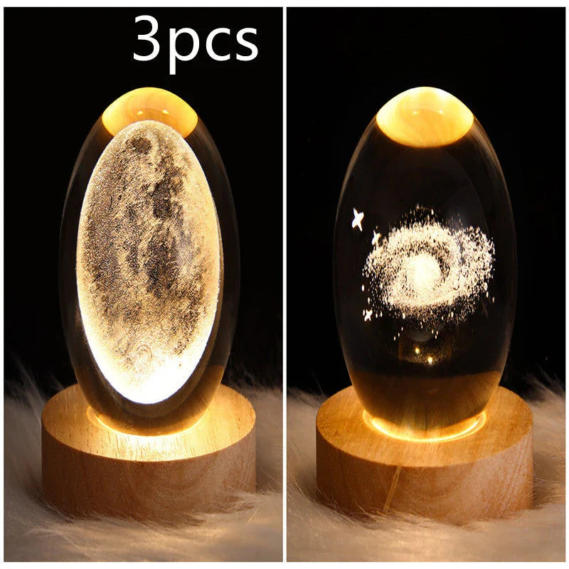 A mesmerizing galaxy-inspired crystal ball lamp with a warm, soothing LED glow.