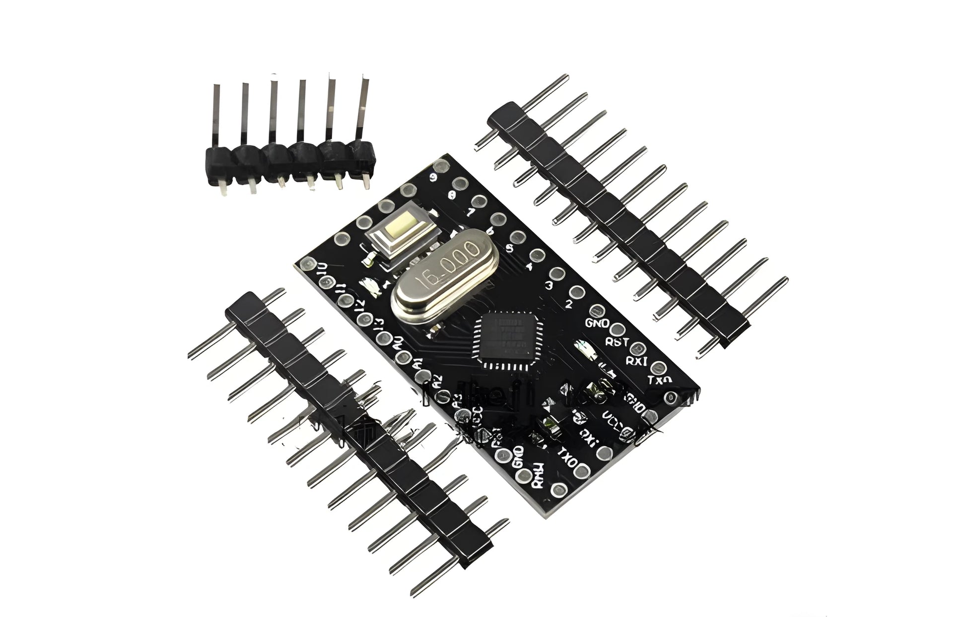Mini Pro Professional Version microcontroller circuit board showing digital and analog ports