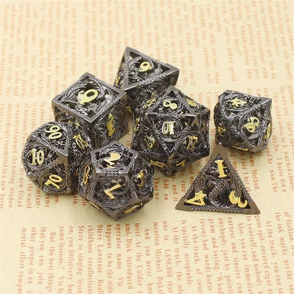 Hollow Pure Copper Electroplating Dice Set for DND in various colors
