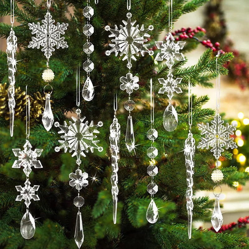 Elegant Acrylic Icicle Ornaments for Festive Holiday Decor