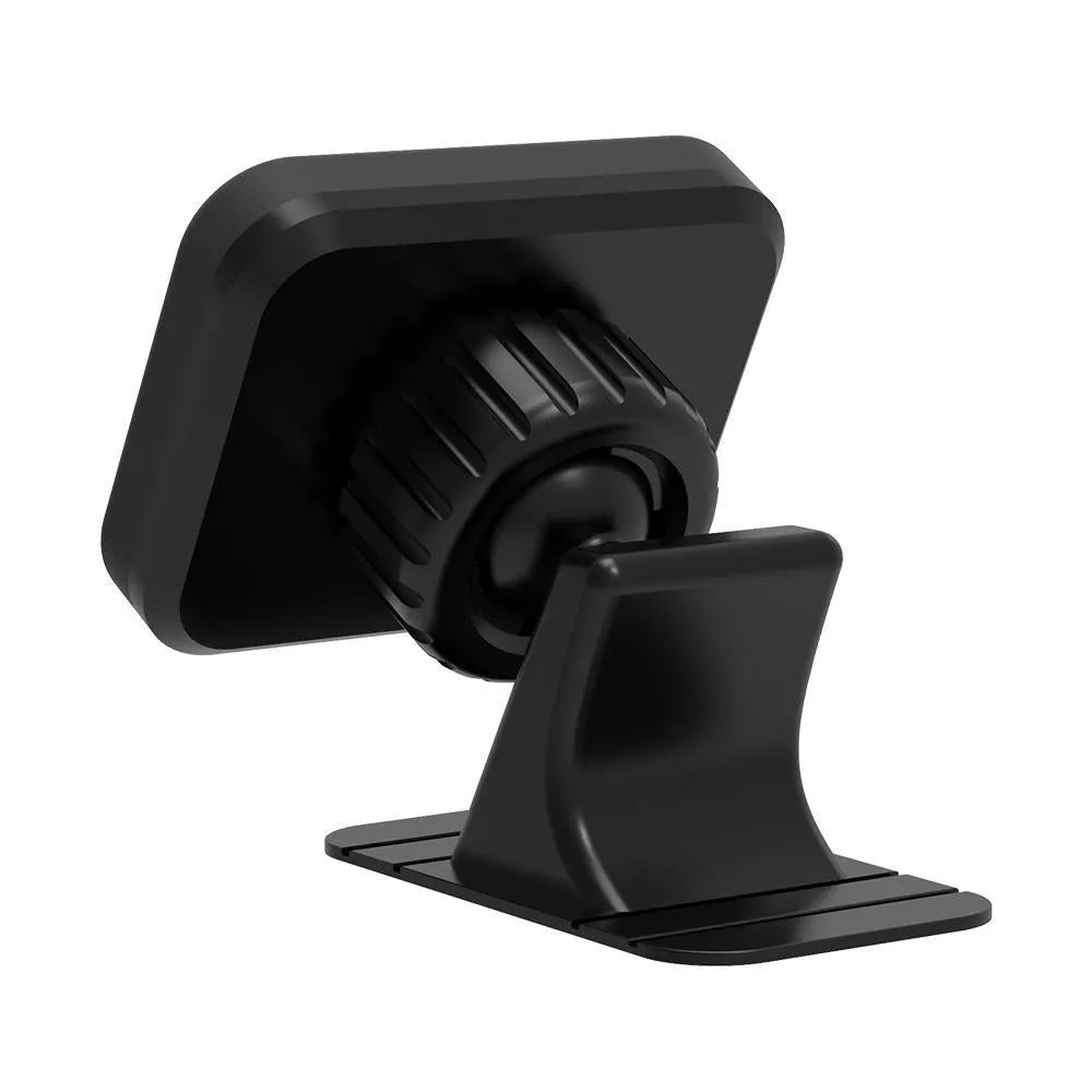 Magnetic car phone holder with nylon base and silicone surface, available in black, blue, or grey.
