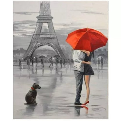 DIY digital oil painting on 40×50cm frameless canvas with included paintbrushes and hooks