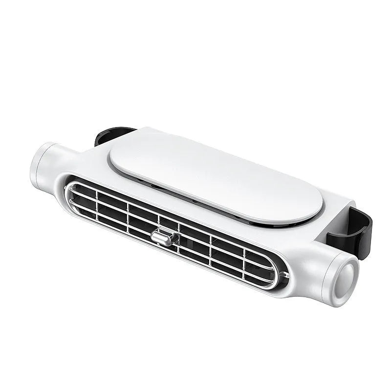 Creative New Seat Car Fan USB plug-in in black, white, or beige with Velcro for car seat mounting