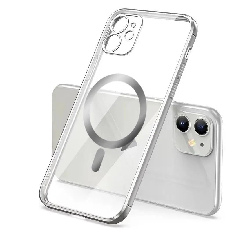 Electroplated protective cover for magnetic phone cases in black, blue, gold, purple and silver colours