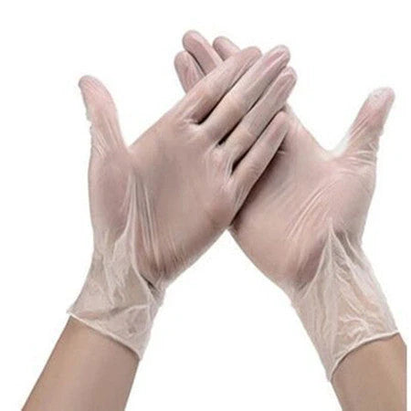 50 pairs of transparent disposable PVC gloves for hygiene and protection