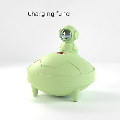 Astronaut Sunset Lamp Humidifier with 360-degree rotation and USB charging in white, pink, or light green