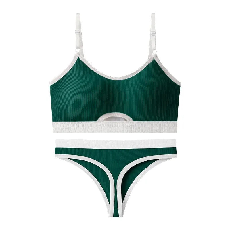 Cotton sports underwear vest with thin mould cup in khaki colour showing back design detail