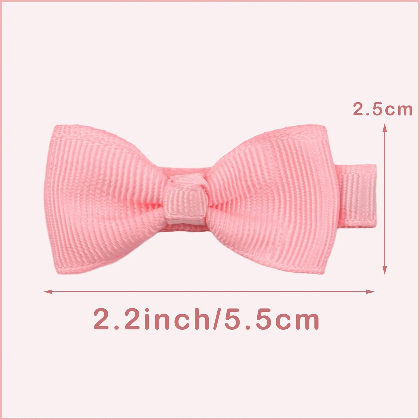 Assortment of pastel-coloured baby hair clips and bows arranged on a white background.