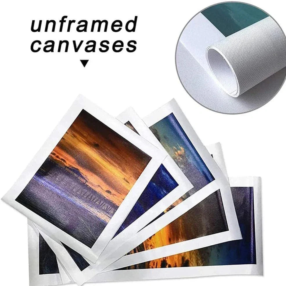 Canvas wall art with oil painting reproduction using water-based pigment ink on stretched canvas