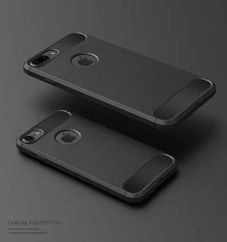 A solid colour shockproof TPU back cover case for an iPhone, shown in a choice of colours.