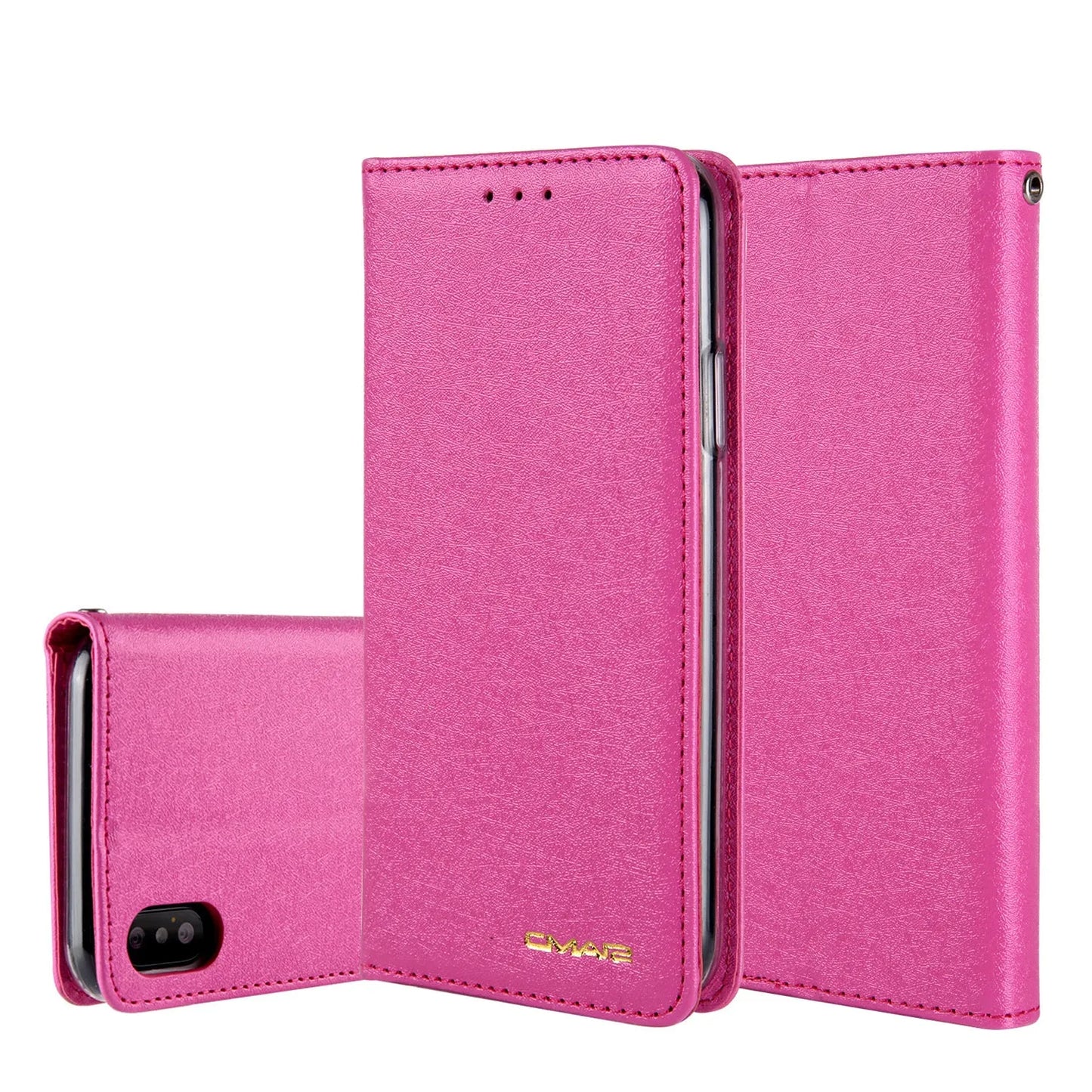 PU leather flip phone case with card slots for iPhone in multiple colour options