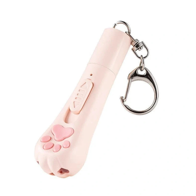 Pink plastic cat charging toy with self-hi feature measuring 18 cm long