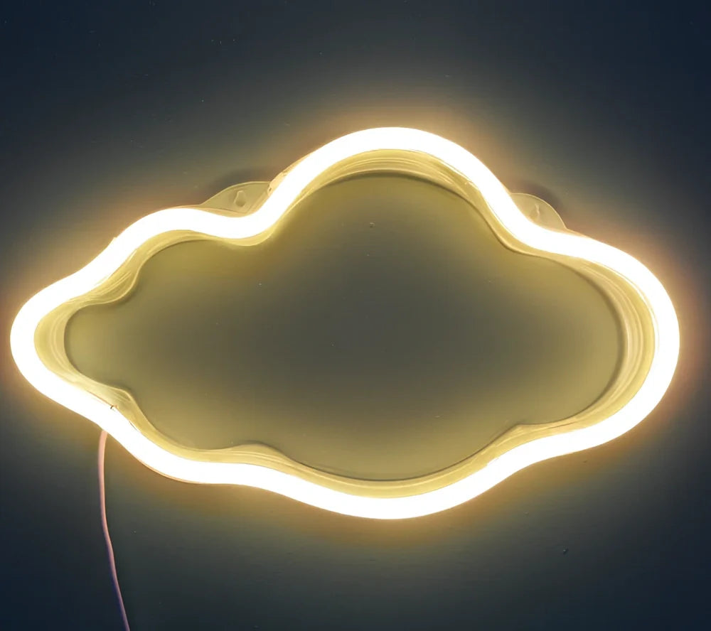 Hanging LED neon wall light in PVC, USB powered, sizes 100-600mm for home decor