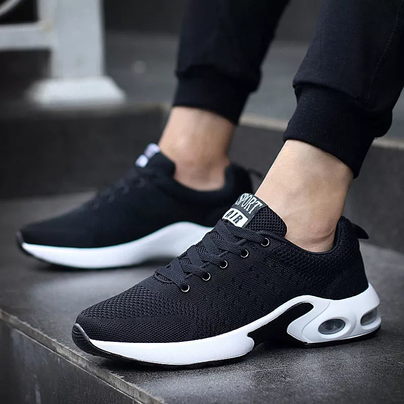 Korean Campus Style Couple Running Shoes with wedge heel in gray, blue, or black