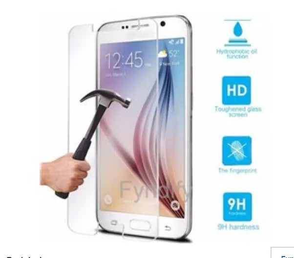 Tempered glass screen protector with 9H hardness and oleophobic coating for iPhone and Samsung phones