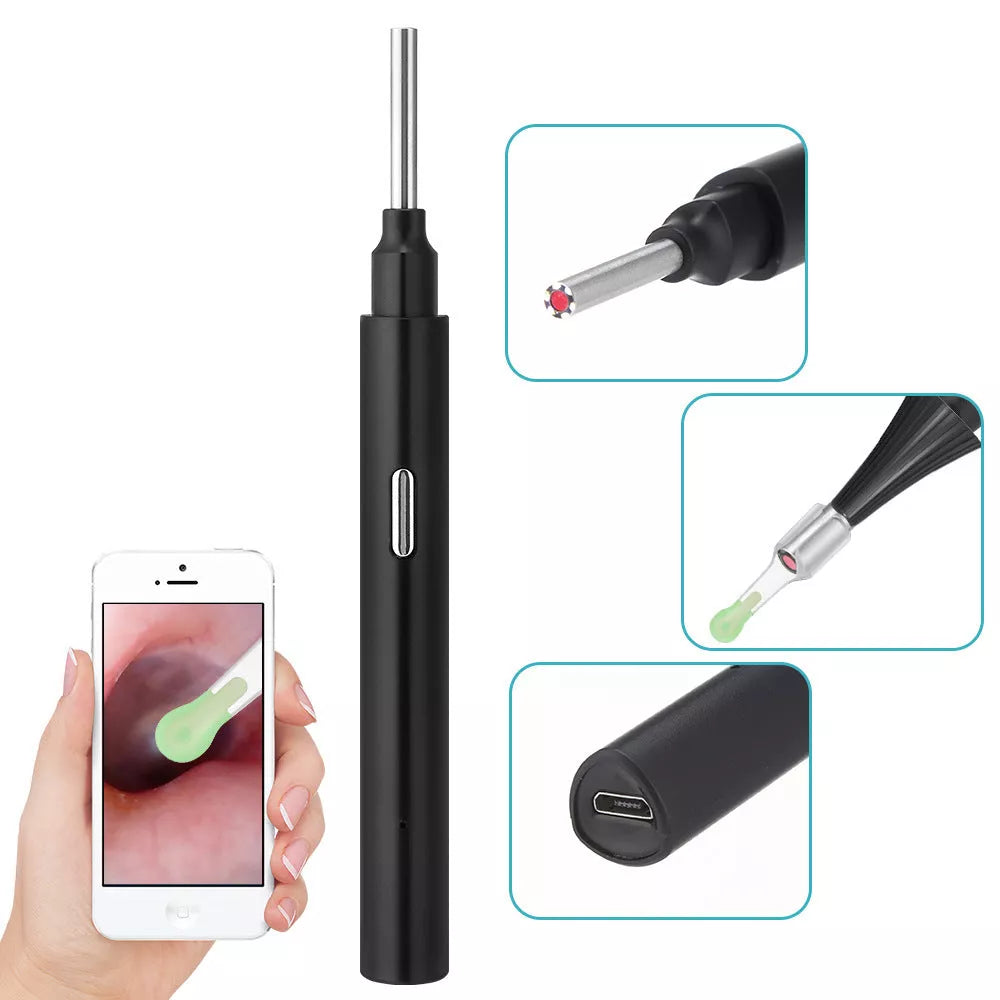 3.9mm Wireless WIFI Visual Otoscope for earwax cleaning with 3-million-pixel camera