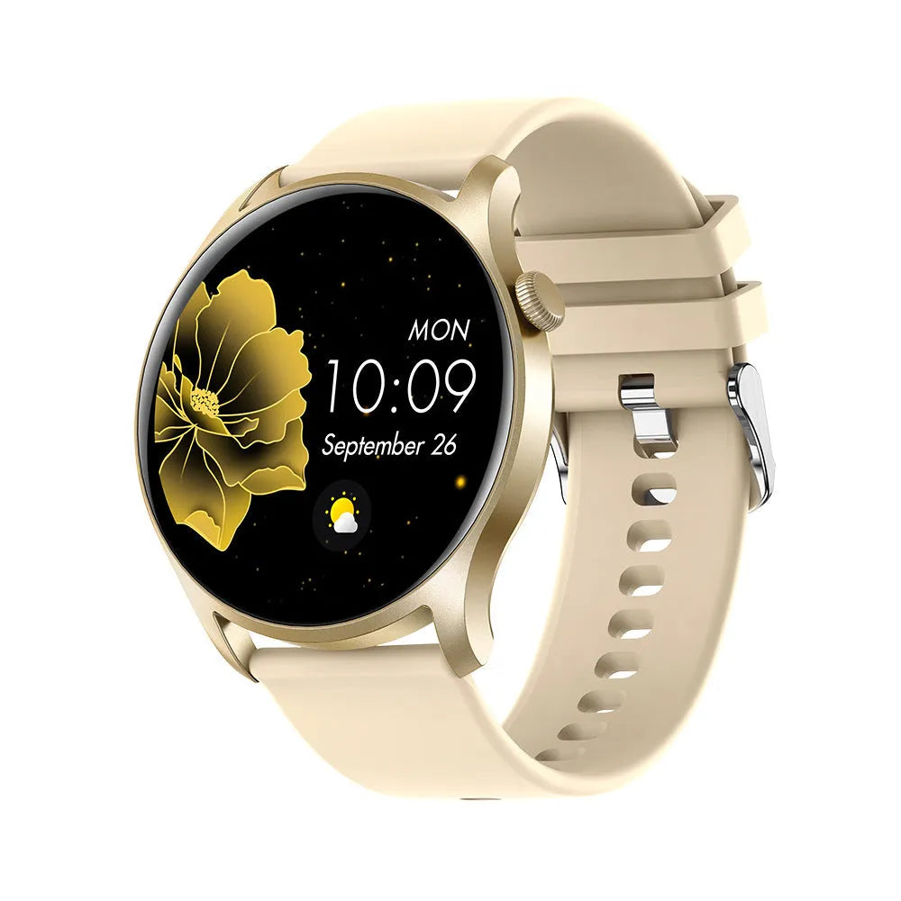 Bluetooth smart watch with heart rate monitor on a silicone strap, showing a 1.3-inch colour display.
