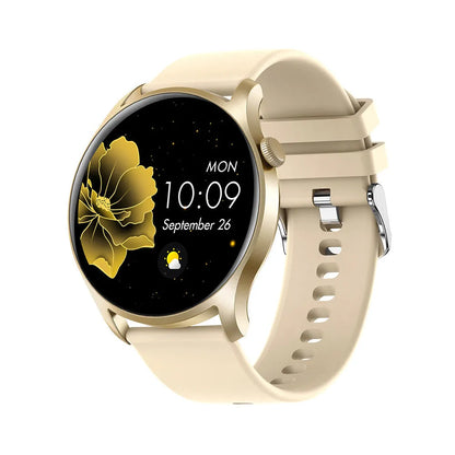 Bluetooth smart watch with heart rate monitor on a silicone strap, showing a 1.3-inch colour display.