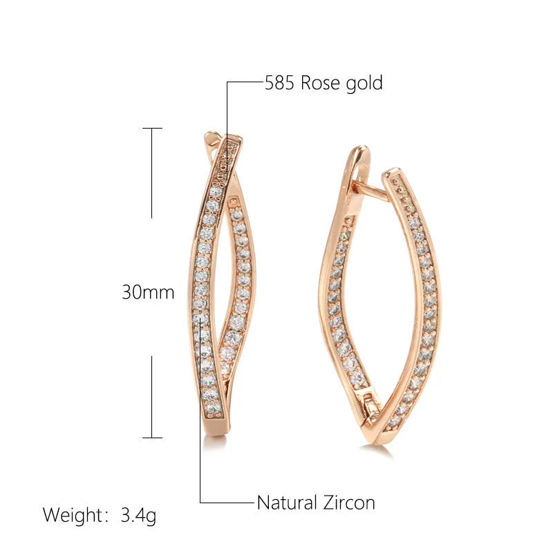 Geometric zircon drop earrings for women in copper with ins style design, colour H0493